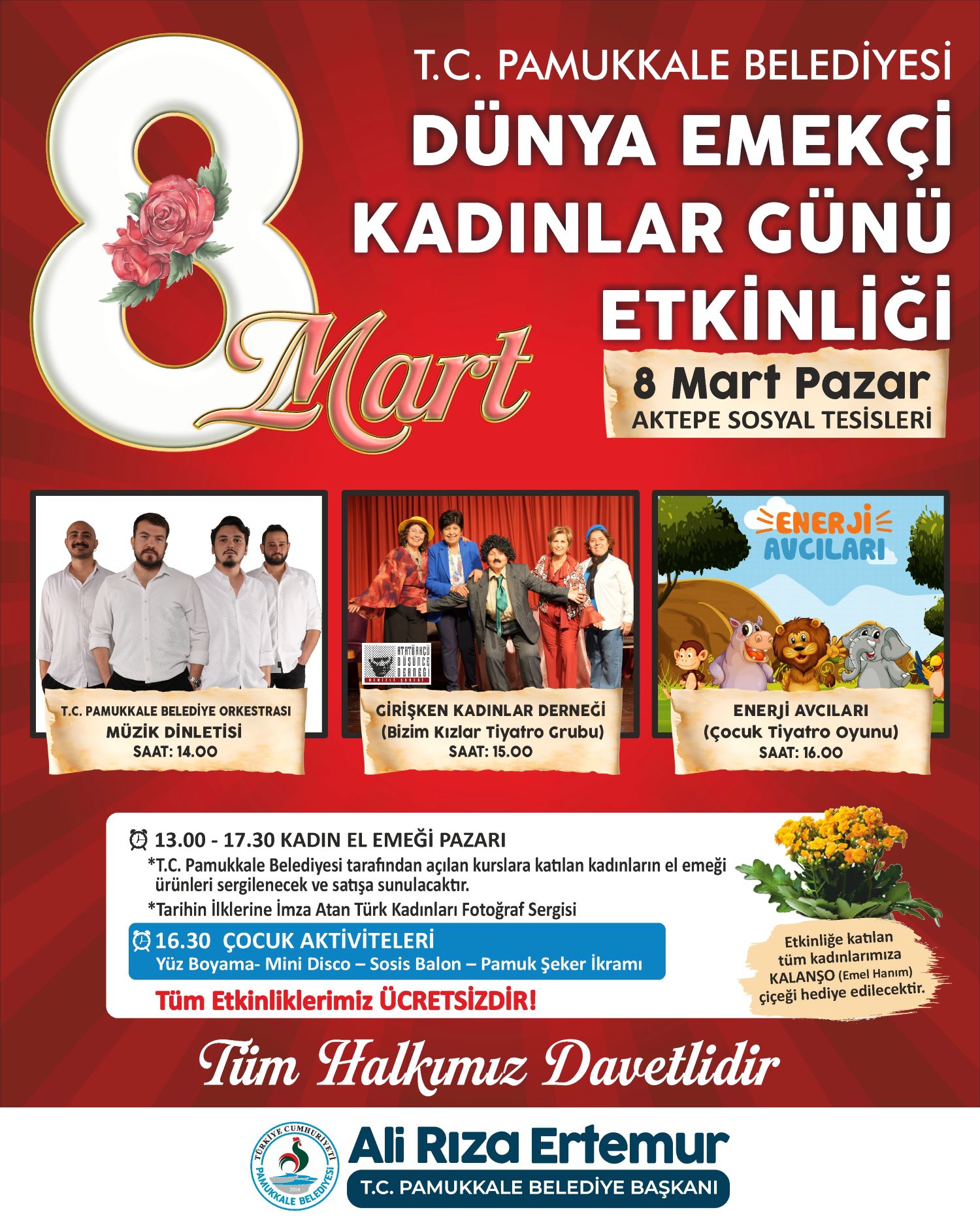 "PAMUKKALE BELEDİYESİ’NDEN 8 MART’A ÖZEL ‘KADINLAR GÜNÜ’ PROGRAMI"