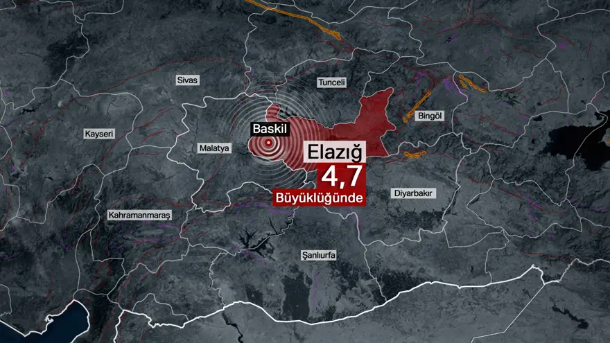 "ELAZIĞ'DA 4.3 BÜYÜKLÜĞÜNDE DEPREM"