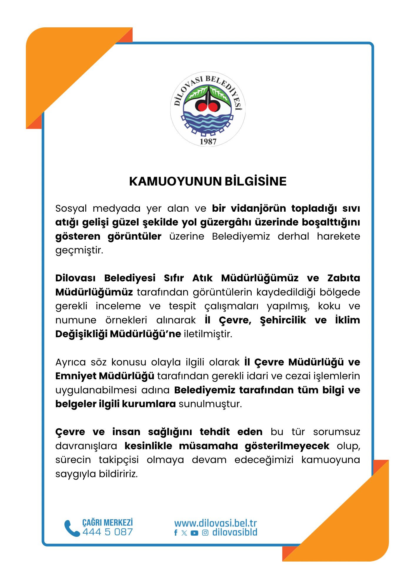 "Kamuoyunun Bilgisine"