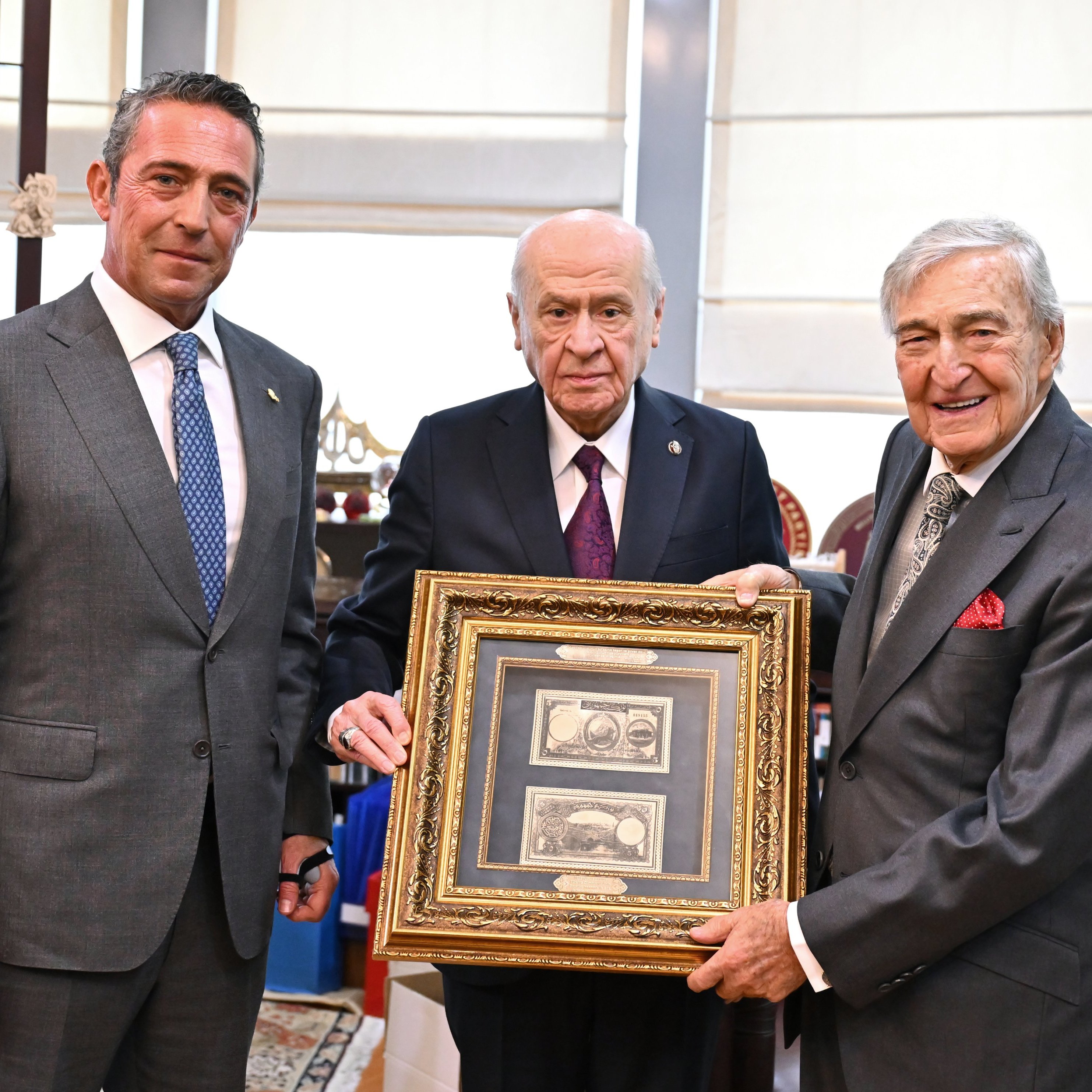 MHP Genel Başkanı Bahçeli, Rahmi Koç ve Ali Koç'u Kabul Etti