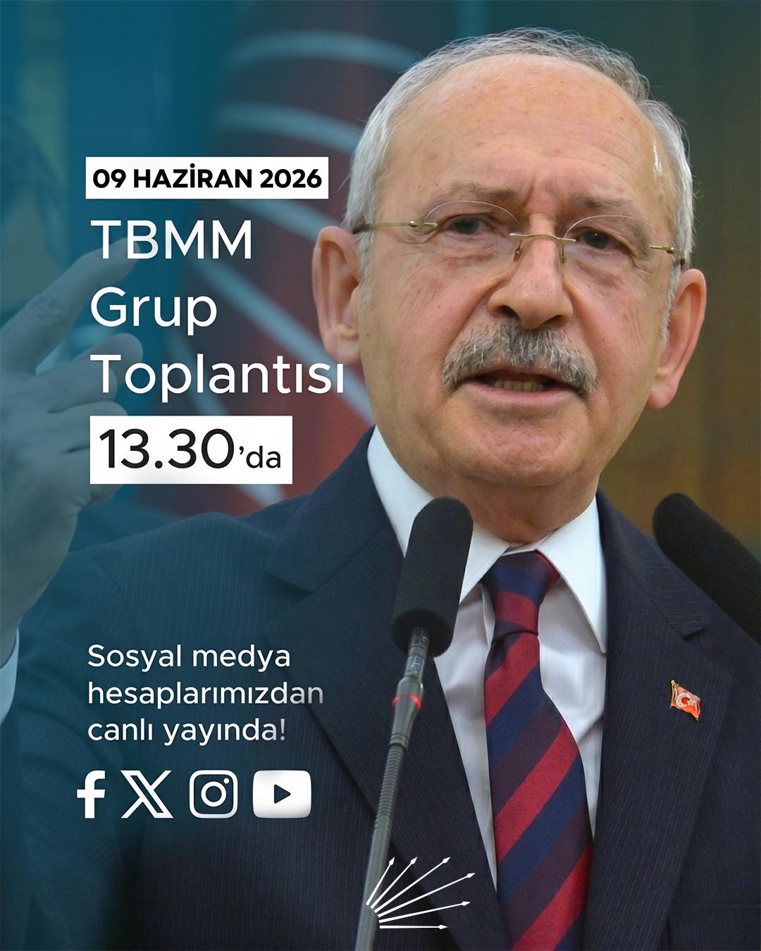 CHP'den grup toplantısı paylaşımı   Kemal Kılıçdaroğlu, salı günü grup toplantısında konuşacak.