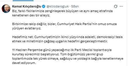 CHP Kurultay Süreci Başlıyor: “Tek Yürek Olma” Çağrısı