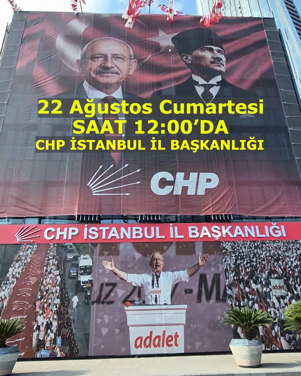 CHP İSTANBUL CUMARTESİ GÜNÜ YENİ ÜYELERE KAPILARINI AÇIYOR.