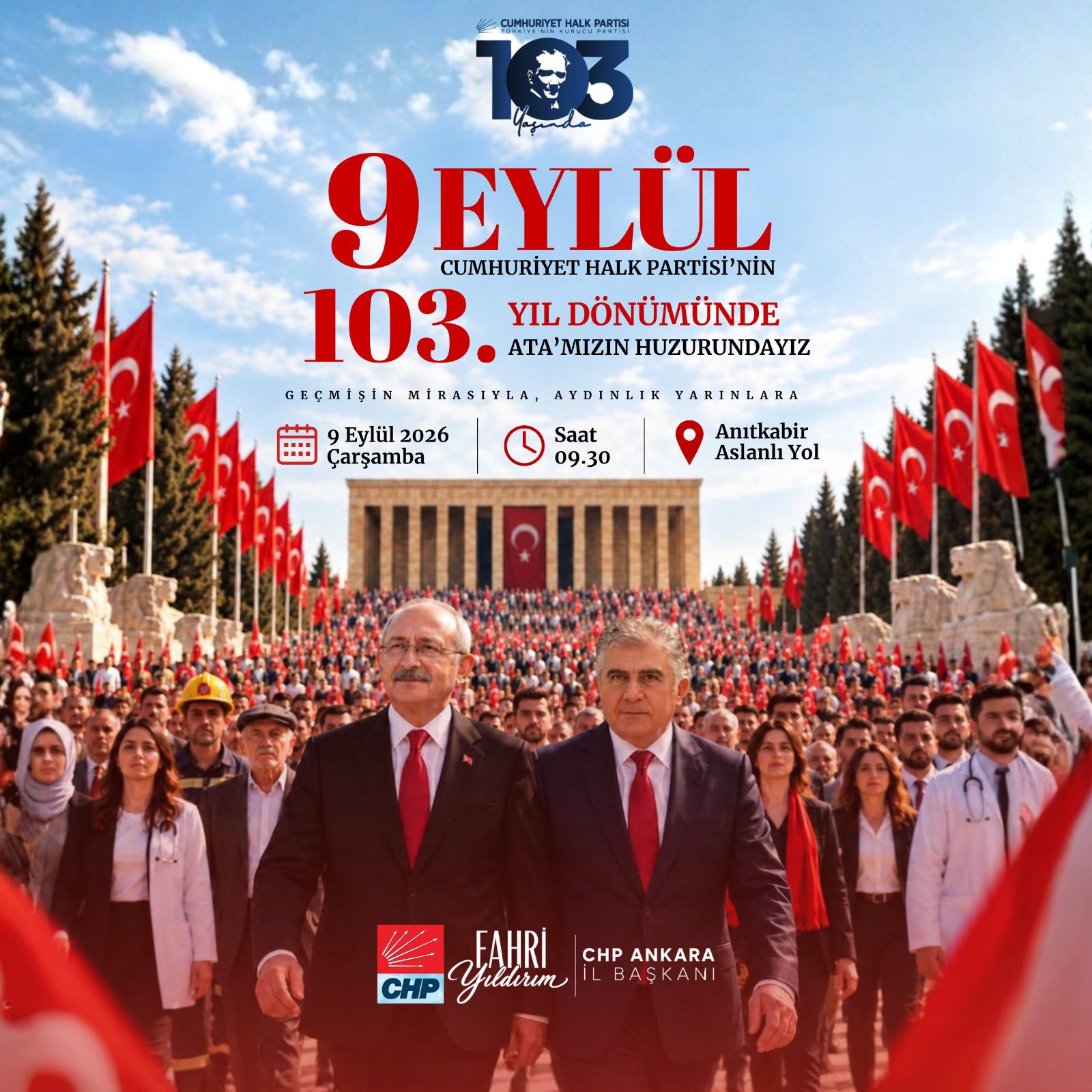 CHP Ankara İl Başkanı Fahri Yıldırım’dan 103. yıl çağrısı