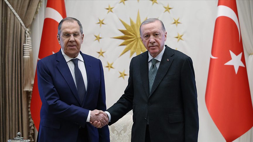 Cumhurbaşkanı Erdoğan, Rusya Dışişleri Bakanı Lavrov ile görüştü.