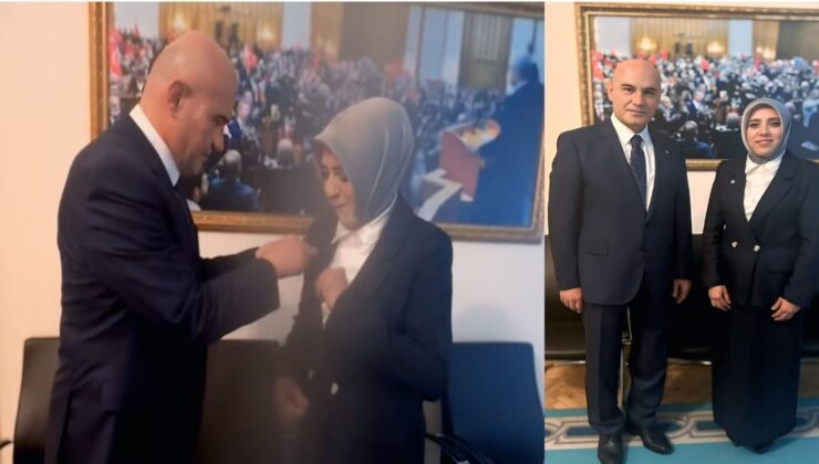 Meryem Zerrin Ekicioğlu İYİ Parti’ye katıldı: Rozetini Turhan Çömez taktı