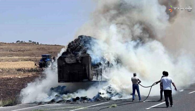 Mardin’de Saman Yüklü TIR Alev Aldı
