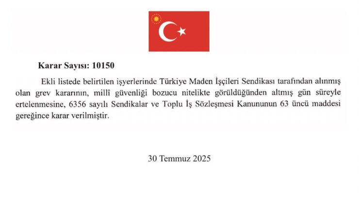 Maden İşçilerinin Grevi 60 Gün Ertelendi