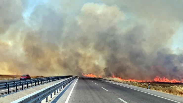 Edirne Havsa’da Yangın ve Zincirleme Trafik Kazası!