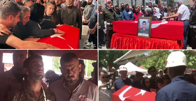 Türkiye şehitlerine gözyaşlarıyla veda ediyor