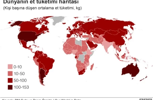 Türkiye, Kişi Başına Et Tüketiminde Dünya Sıralamasında Nerede?