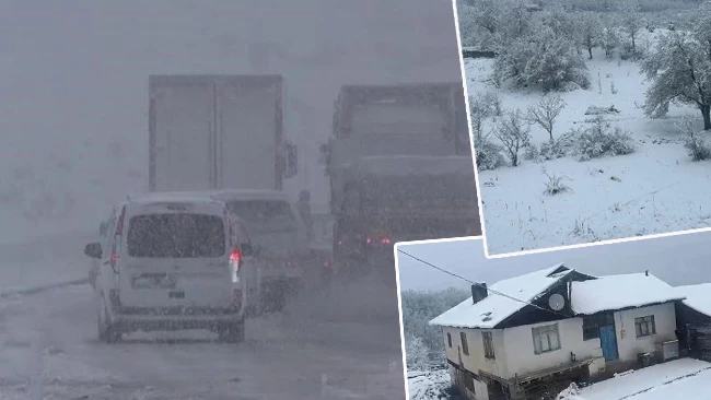 Bayburt Beyaza Büründü: Kop Dağı Geçidi’nde Kar Yağışı Etkili Oldu
